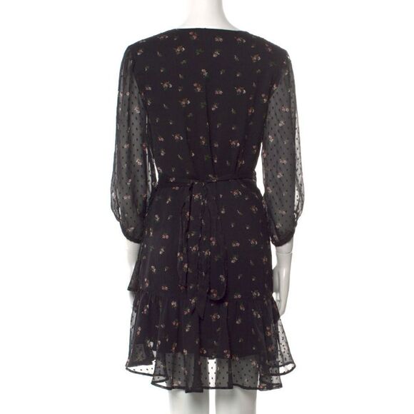 Allsaints black floral wrap dress - Picture 4 of 4